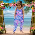 thumbnail image 1 of XDZJLR Combinaison Fille Bébé Enfant 1 Pce Léopard Bretelles Été Violet 4-5 Ans, 1 of 5