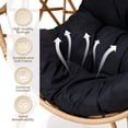thumbnail image 4 of Pellebant Indoor Outdoor Wicker Egg Chair with Cushion Freestanding Oversized Patio PE Rattan Chair in Beige, 4 of 8