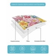 thumbnail image 4 of Full Size Quilt Bedding Set, Spring Flowers Reversible Summer Quilt 3 Pieces, Watercolor Floral Leaves Butterflies Plant Lightweight Bedspreads Coverlets with 2 Pillow Shams for All Seasons, 4 of 5