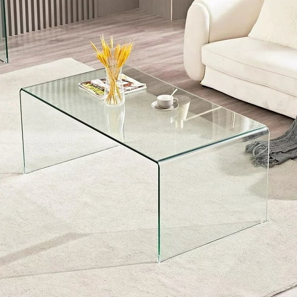 Eleana Waterfall Glass Coffee Table 43"