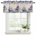 thumbnail image 2 of 2 Pack Valances for Windows, Blue Purple Flowers Window Valances for Living Room/Bedroom/Bathroom, Spring Seasonal Botanical Florals Light Filtering Kitchen Curtain Valance 42"W x18" L, 2 of 9
