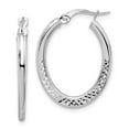 thumbnail image 5 of 14K White Gold Plated Wire & Clutch Hoop Earrings, 5 of 7