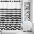 thumbnail image 2 of No Hook Shower Curtain, Boho Black Stripe Shower Curtains for Bathroom with See Through Top Window, Abstract Geometric White Minimalist Waterproof & Washable Bath Curtain Extra Long 72"x96", 2 of 9