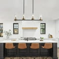 thumbnail image 6 of Aiwen Minimalist Chandelier Linear Geometric Pendant Light Black Rustic Ceiling Lamp, 6 of 7