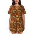 thumbnail image 1 of Balery Chicken And Rooster Conjunto de Pijama para Mujer con Estampado, Dos Piezas de Manga Corta y Shorts, Ropa de Dormir Suave con Cuello Redondo y Bolsillos-4X-Large, 1 of 6