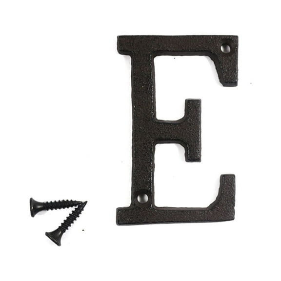 3 inch Vintage Decorative Cast Iron Metal Alphabet Letters Wall Sign Hanging Address Name Sign Letter(E)