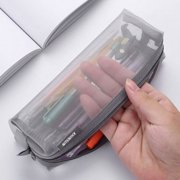 Large Capacity Mesh Pencil Case Kawaii Stationery Transparent Pencilcase  Make Up Bag Pen Case Estuche Escolar Pencil Pouch - AliExpress