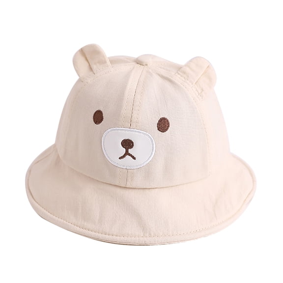 Baby Sun Hat Cartoon Bear Bucket Hat Anti-Wind Sun Protective Panama Hats for Boys Girl Infant Unisex Cute Fisherman Hat
