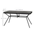 thumbnail image 3 of Outsunny Rectangle Outdoor Dining Table for 6, 55" x 31.5" x 28", Grey, 3 of 10