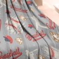 thumbnail image 3 of Baseball Silhouette Pattern Blanket,Comfortable Soft Lamb Wool Throw Blanket,All Season,Warm Lightweight Blankets for Sofa Bed Couch Living Room Chair,30"x40", 3 of 4