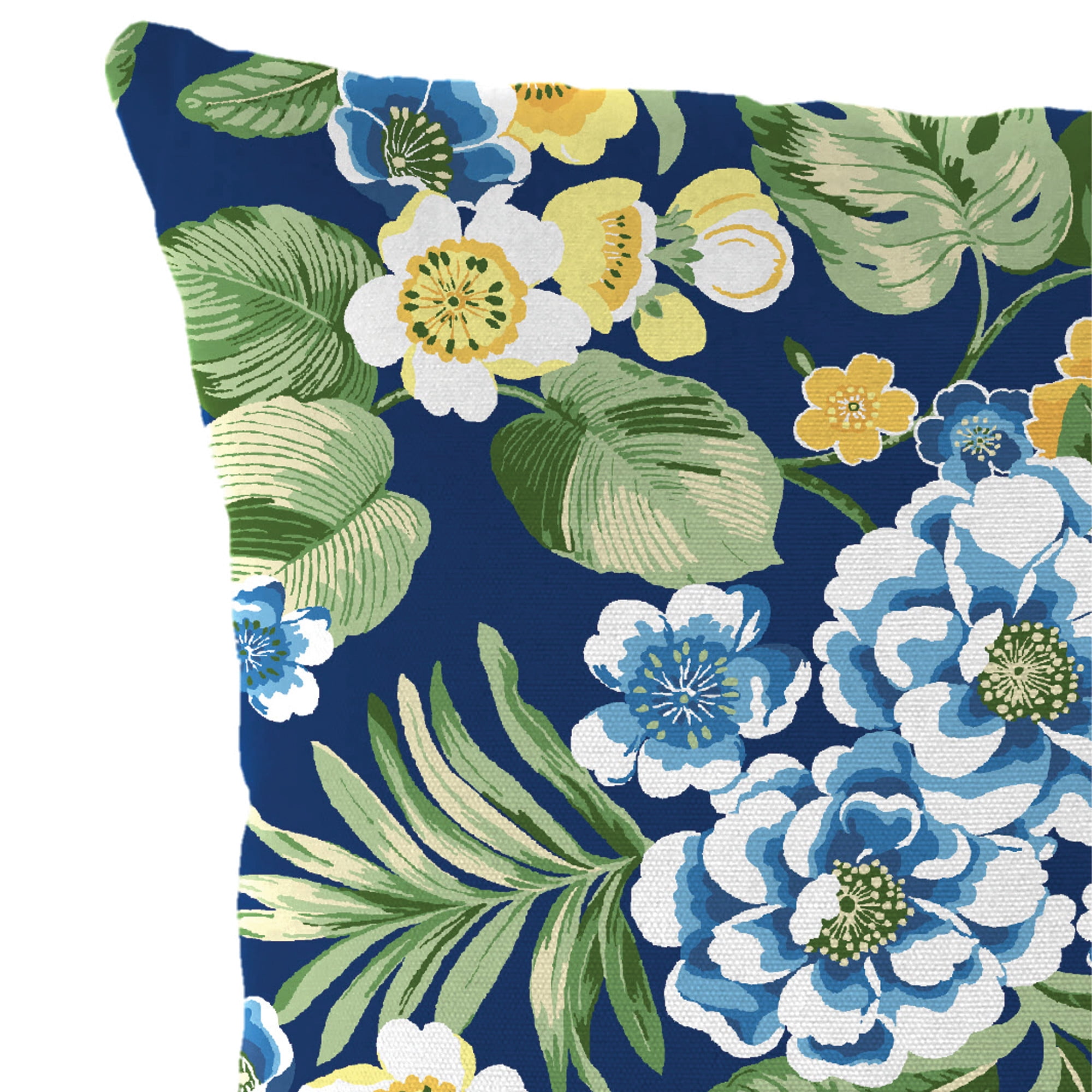 Jordan Manufacturing 18" x 18" Binessa Lapis Blue Floral Square Outdoor Throw Pillow (2 Pack)