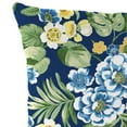 thumbnail image 4 of Jordan Manufacturing 18" x 18" Binessa Lapis Blue Floral Square Outdoor Throw Pillow (2 Pack), 4 of 10