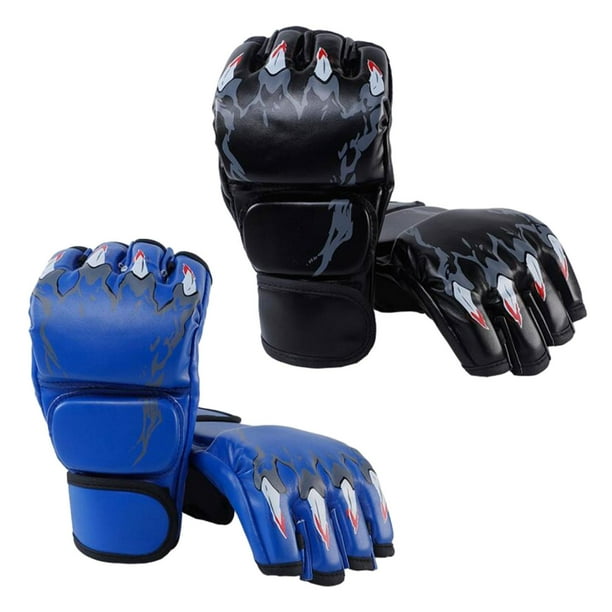 2 Pares De Guantes De Boxeo MMA Medio Guante - Correa Ajustable, Para Sparring, Bolsa Y Entrenamiento