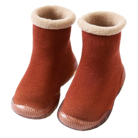 

Cotton Baby Slipper Sock Skid Resistance Baby Slipper Sock Warm Baby Footgear Winter Baby Prewalker (Red Size 28/29)