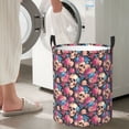 thumbnail image 4 of Picia Skull Blue Flower Large Laundry Basket, Waterproof, Freestanding Laundry Hamper, Collapsible Tall Clothes Hamper with Extended Handles-Medium, 4 of 8