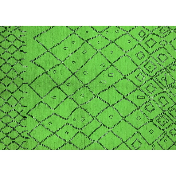 Ahgly Company Indoor Rectangle Solid Green Modern Area Rugs, 6' x 9'