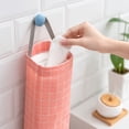 thumbnail image 3 of Wall-Mounted Bag Holder, Oxford Cloth Fabric Hanging Organizer for Trash Bag and Grocery Plastic Bags in Kitchen for Space Saving Storage and Home Management Red, 3 of 4