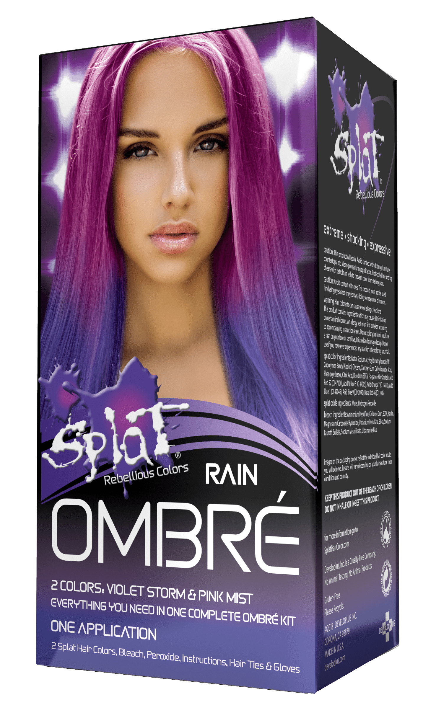 Splat Complete Kit Ombre Rain Semi Permanent Purple Pink Hair Dye With Bleach Walmart Com Walmart Com