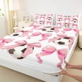 thumbnail image 4 of Erosebridal Girls Pink Bowknot Bed Sheets,Dreamy Princess Style King Sheets For Football Girly 4 Pieces, 4 of 6