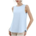 thumbnail image 2 of Otvok Womens New Casual Solid Color Sleeveless Loose Outside Wearing Smock Top, 2 of 6