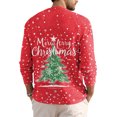 thumbnail image 4 of Wutalume Men's Loose Fit Button-Down Collar Shirt, Long Sleeve Casual Top with Christmas Print, Relaxed Henley Style for Holiday and Everyday Wear,Hot Pink L, 4 of 8