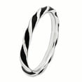thumbnail image 3 of Sterling Silver Twisted Black Enameled Ring, 3 of 5