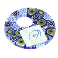 thumbnail image 3 of GlassOfVenice Murano Glass Millefiori Medium Round Pendant - Blue and White, 3 of 4