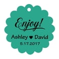 thumbnail image 1 of 100 PCS Enjoy! Customized Scallop Edges Hang Tags Personalized Wedding Favor Gift Paper Tags, 1 of 1