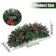 thumbnail image 3 of Lssam Christmas Table Centerpieces with Candle Trays, Holiday Dining Table Decor Set with Pine Needles, Red Cherry & Snowy Leaves - Artificial Christmas Centerpiece for Tables and Fireplaces, 3 of 6