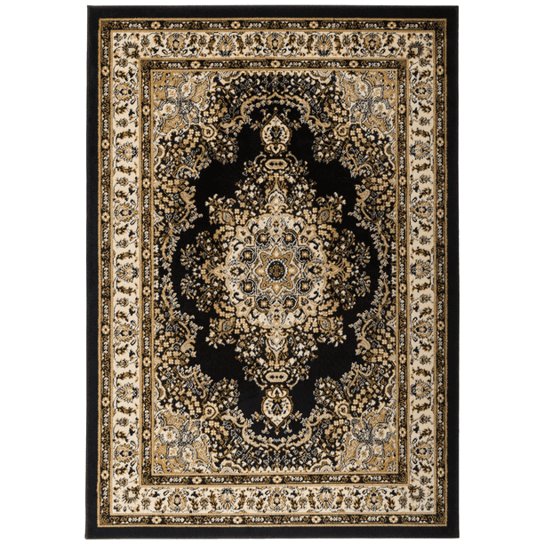 Antep Rugs Siesta Collection 011 Traditional Oriental Polypropylene Indoor Area Rug Black Beige 8 X 10 Walmart Com Walmart Com