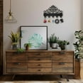 thumbnail image 4 of 7.8x11.8inch Lace Bird Flower Key Holder Wall Mounted Wood & Iron Hook Hangers Decorative Organizer Rack with 5 Hooks and 2Pcs Screws for Keys Coats Hats Towels Clothes Aprons, 4 of 8