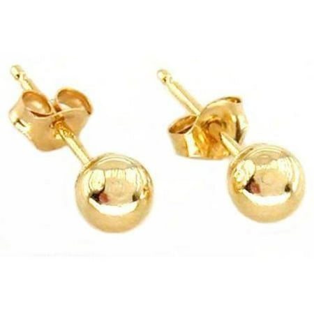 FindingKing - 14K Gold Ball Earrings Post Stud Ear Piercing Jewelry