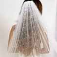 thumbnail image 1 of Pearls Bridal veil with comb wedding veil ivory, 1 of 5