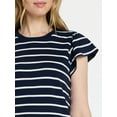 thumbnail image 5 of Time and Tru Women's Cotton T-Shirt Mini Dress with Flutter Sleeves, Sizes XS-XXXL, 5 of 6
