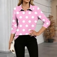 thumbnail image 2 of DAFPZW Polka Dot Shirt for Women Casual 3/4 Sleeve Dressy Blouse Work Business Tops Spring Summer Fashion Outfits, 2 of 5