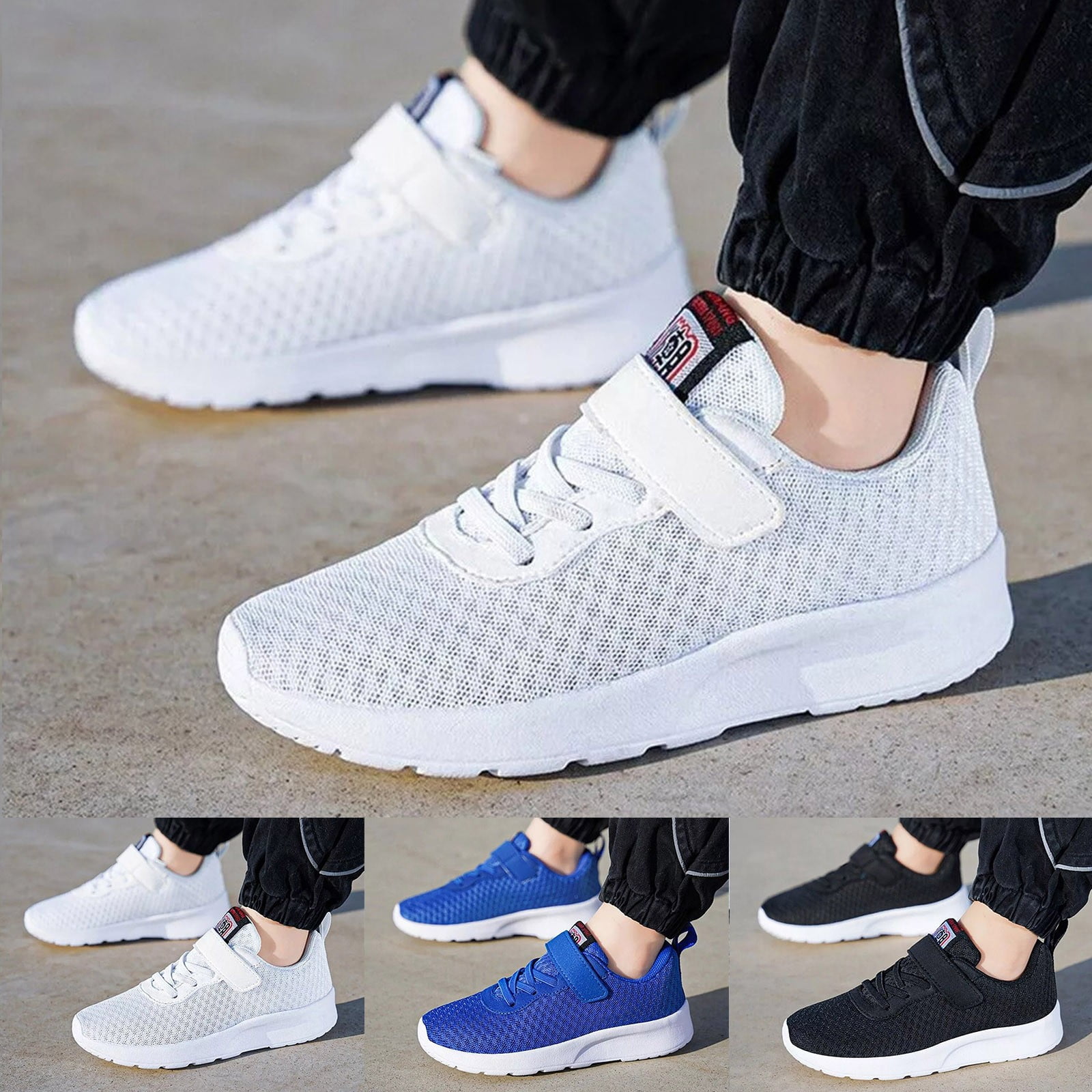 YDFCWX Girls Boys Tennis Shoes Kids Little Big Kids Shoes Breathable Sneakers for Boys Girls Athletic Running Shoes for 1,Black