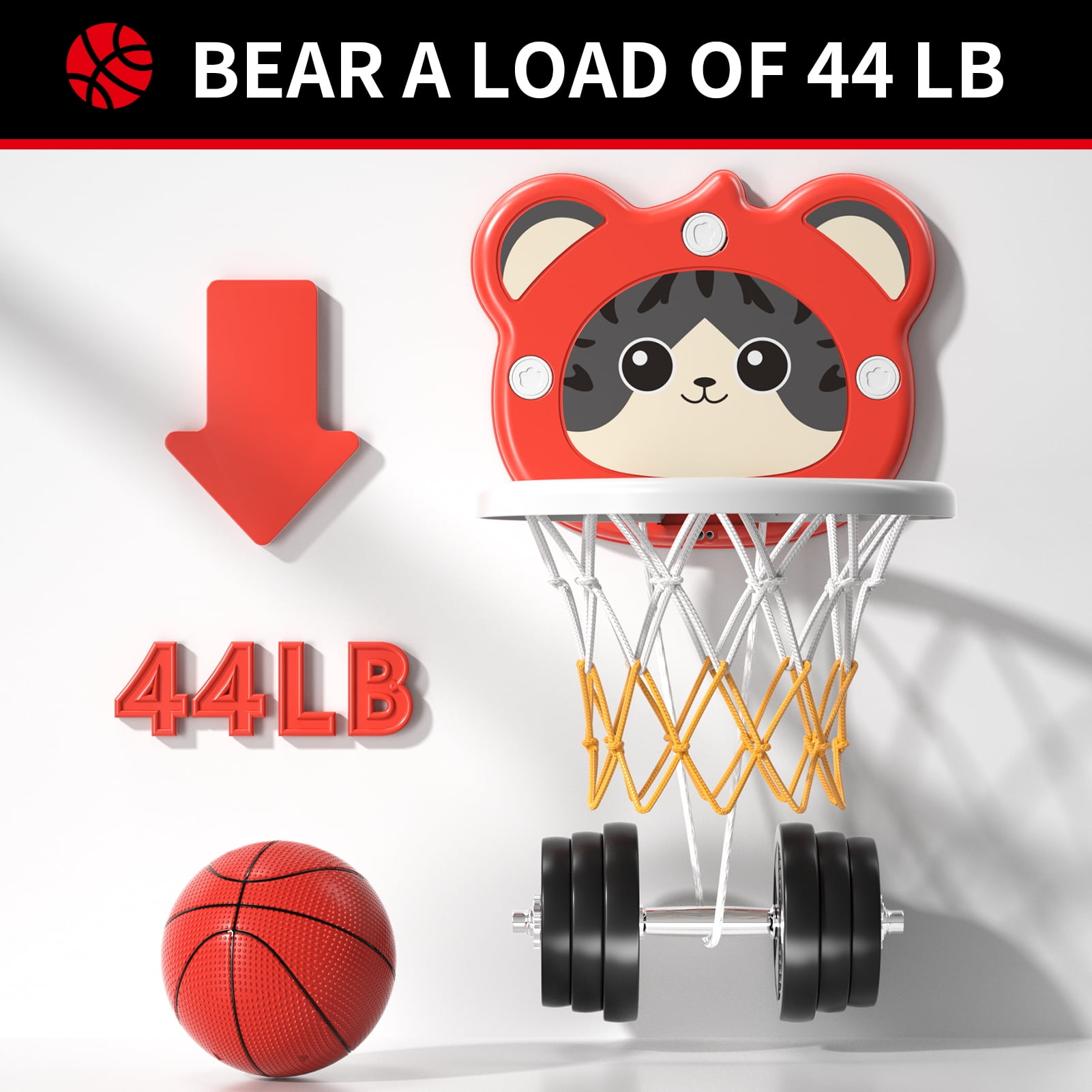 MAVOLIO Toddler Basketball Hoop, Mini Indoor Kids Hoop with 4 Balls, Portable Adjustable Height Backboard, Ideal Gift for 3-8 Year Old Boys Girls
