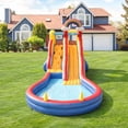 thumbnail image 3 of Tryset Inflatable Water Slide Bounce House with Climbing Wall & Splash Pool, Kids Outdoor Water Park with 680W Blower, 3 of 9