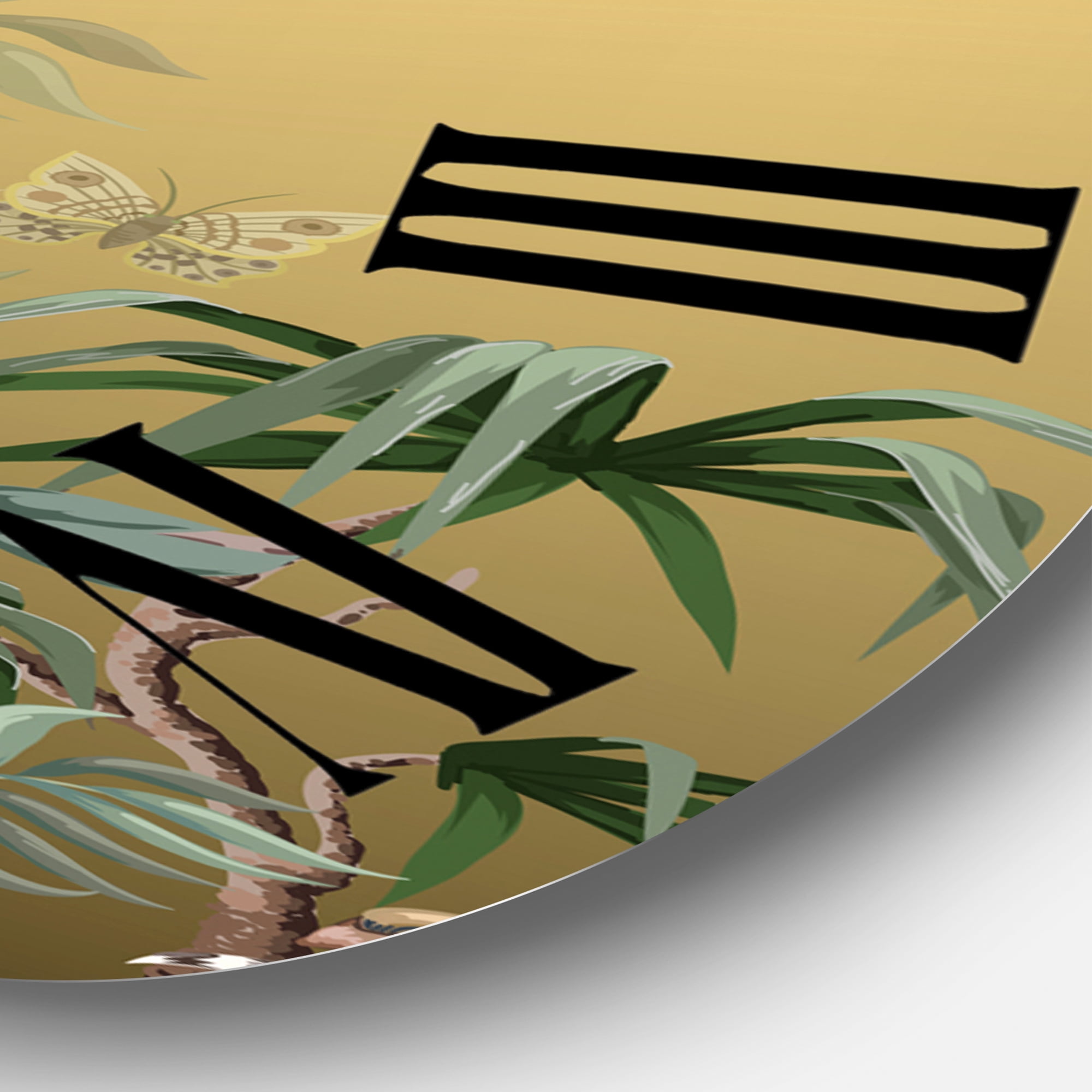 Designart 'Chinoiserie With Birds And Peonies Vi' Traditional Wall Clock