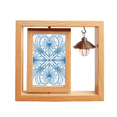 thumbnail image 1 of Patron decorativo estilo talavera Azul Marco giratorio de madera 4x6, 1 of 3