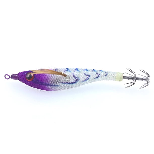 Señuelo Pesca Luminoso Anzuelos Calamar Anzuelo Artificial Cebos Jigging () Púrpura