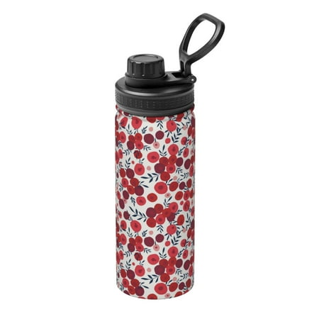

Lukts Red Hawthorn Print 18oz Insulated Sports Kettle Outdoor Sport Gym Stainless Steel Water Bottles