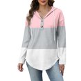 thumbnail image 4 of Cilsoka Womens Button Up Sweatshirts Hooded Striped Print Long Sleeve Drawstring Hoodies Casual Pullover, 4 of 5