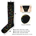 thumbnail image 3 of FORMRS Womens Knee High Socks Casual Long Thick Travel Daily Wear, 2 Pairs, Black Neon Lightning, 3 of 6