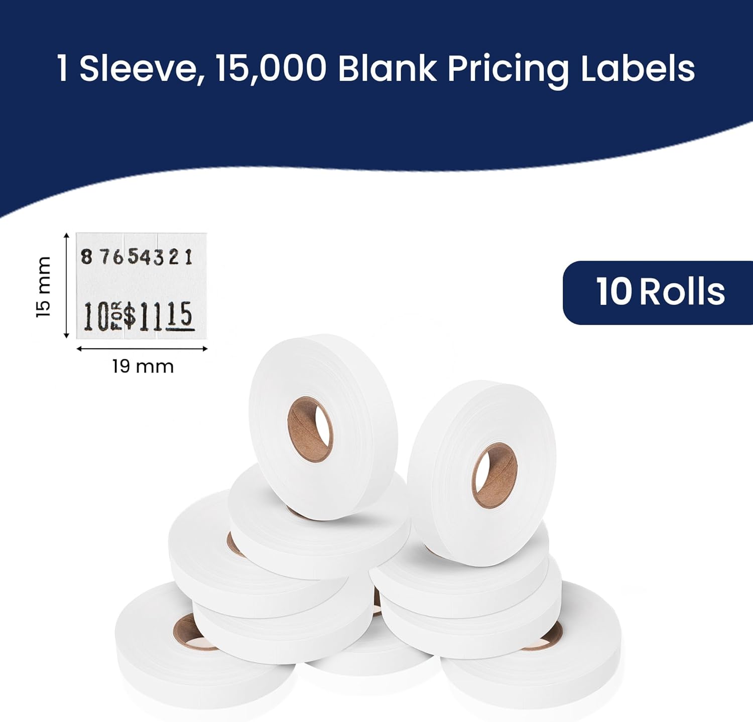 Pricing Labels for Monarch 1115 White - 15,000 labels w/ 10 Rolls Value Pack, 1 Sleeve - Made in USA