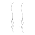 thumbnail image 2 of Anvazise 1 Pair Dangle Earrings Curved Long Threader Tassel Bright Luster All-match Decorative Geometric Ladies Twisted Linear Drop Earrings Jewelry Gift for Party Silver, 2 of 13
