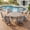 Graywood Table-Gray Chairs, variant on VOXBIN Outdoor Patio Dining Set for 4 including 40 Inch Round Table with Umbrella Hole and Patio Swivel Chairs, Gray Table and Gray Chairs