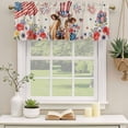thumbnail image 3 of 2 Pack Valances for Windows, Independence Day Window Valances for Living Room/Bedroom/Bathroom, Cow Patriotic Usa Flag Firework Floral Light Filtering Kitchen Curtain Valance 54"W x18" L, 3 of 9