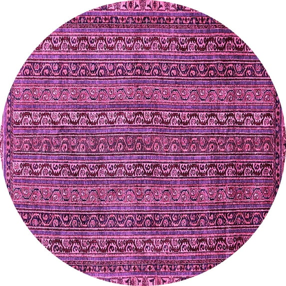 Ahgly Company Indoor Round Oriental Pink Modern Area Rugs, 7' Round