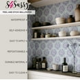 thumbnail image 5 of S4Sassy Floral Wallpaper - Asian Style Walls Covering, 25 x 120 Self-Adhesive Vinyl Wall Paper, Decorative Wallwrap, Easy DIY Wall Covering For Bedroom, Living Room, Living Spaces - Purple, 5 of 8